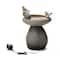 Glitzhome® 20.75" Zen-Style Faux Stone Texture Outdoor Birdbath Fountain with LED Light